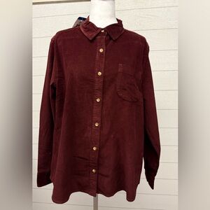 Women’s JACHS Girlfriend Burgundy Button Down Long Sleeve Shirt